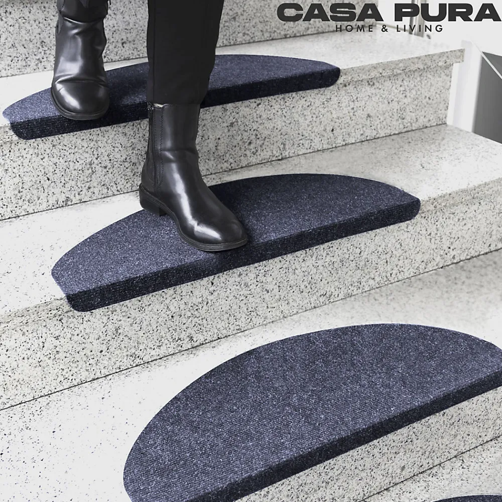 Floordirekt Accessoire D'Escalier<Tapis d'escalier Leipzig Installation adhésive Bleu, 21 x 65 cm