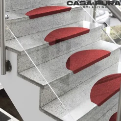 Floordirekt Accessoire D'Escalier<Tapis d'escalier Leipzig Installation adhésive Rouge, 21 x 65 cm