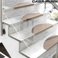 Floordirekt Accessoire D'Escalier<Tapis d'escalier Leipzig Installation adhésive Beige, 21 x 65 cm