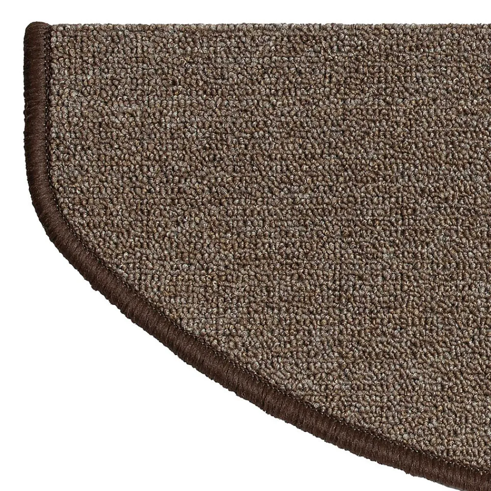 Floordirekt Tapis d'escalier London Marron clair 23,5 x 65 cm Demi-circulaire- Accessoire D'Escalier