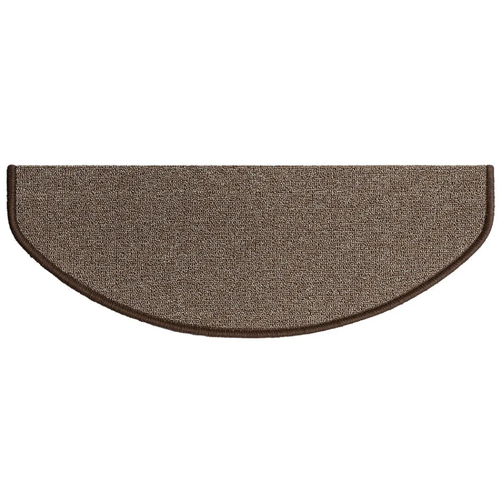 Floordirekt Tapis d'escalier London Marron clair 23,5 x 65 cm Demi-circulaire- Accessoire D'Escalier