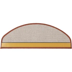 Floordirekt Tapis d'escalier London Terre 38 23,5 x 65 cm Demi-circulaire- Accessoire D'Escalier
