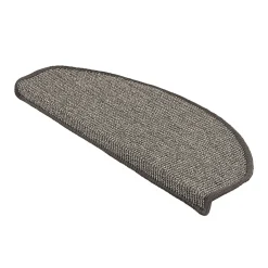 Floordirekt Tapis d'escalier Pure Nature Demi-circulaire Gris 23,5 x 65 cm- Accessoire D'Escalier