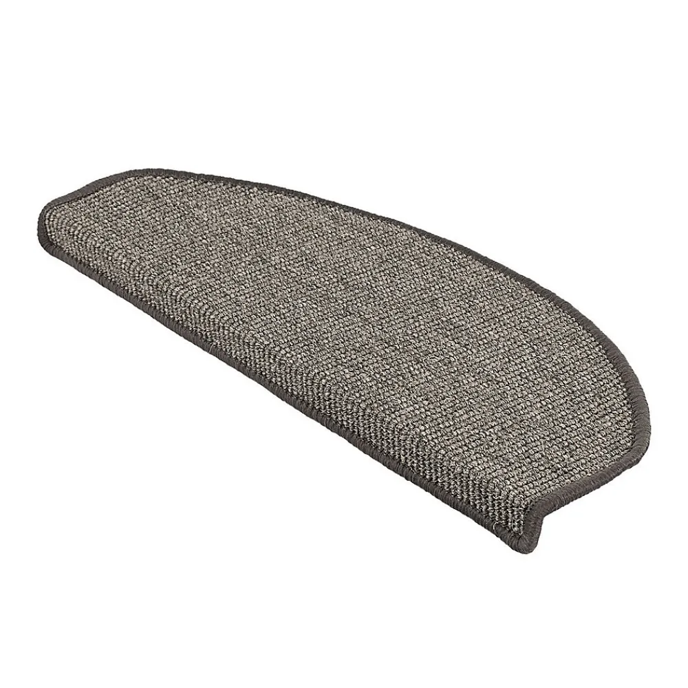 Floordirekt Tapis d'escalier Pure Nature Demi-circulaire Gris 23,5 x 65 cm- Accessoire D'Escalier
