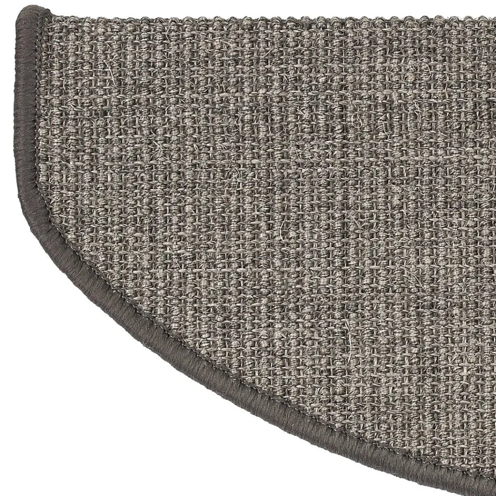 Floordirekt Tapis d'escalier Pure Nature Demi-circulaire Gris 23,5 x 65 cm- Accessoire D'Escalier