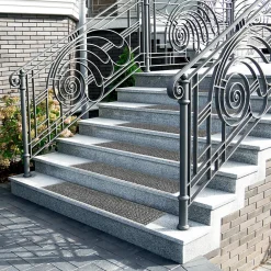 Floordirekt Tapis d'escalier sécurisé Avec rail en aluminium Marron 24 x 60 cm -- Accessoire D'Escalier