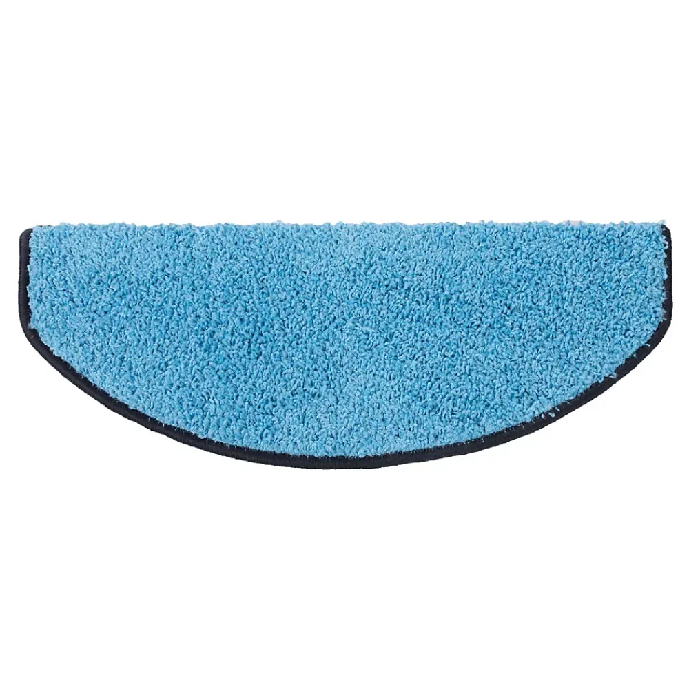 Floordirekt Accessoire D'Escalier<Tapis d'escalier Shaggy Barcelona Bleu clair Demi-circulaire 23,5 x 65 cm