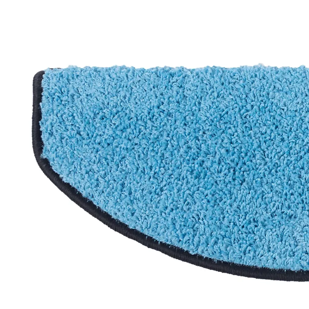 Floordirekt Accessoire D'Escalier<Tapis d'escalier Shaggy Barcelona Bleu clair Demi-circulaire 23,5 x 65 cm