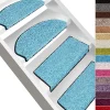 Floordirekt Accessoire D'Escalier<Tapis d'escalier Shaggy Barcelona Bleu clair Rectangulaire 23,5 x 65 cm