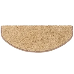 Floordirekt Tapis d'escalier Shaggy Barcelona Beige Demi-circulaire 23,5 x 65 cm- Accessoire D'Escalier
