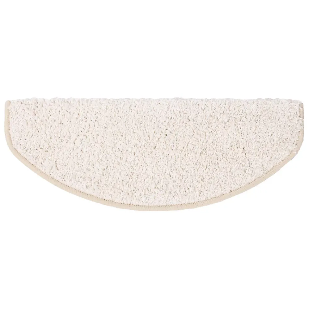 Floordirekt Accessoire D'Escalier<Tapis d'escalier Shaggy Barcelona Crème Demi-circulaire 23,5 x 65 cm