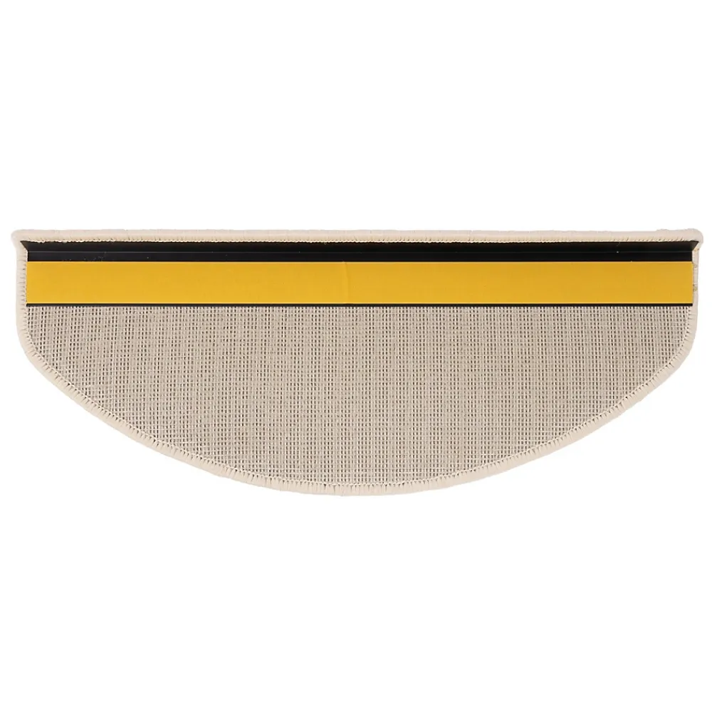 Floordirekt Accessoire D'Escalier<Tapis d'escalier Shaggy Barcelona Crème Demi-circulaire 23,5 x 65 cm