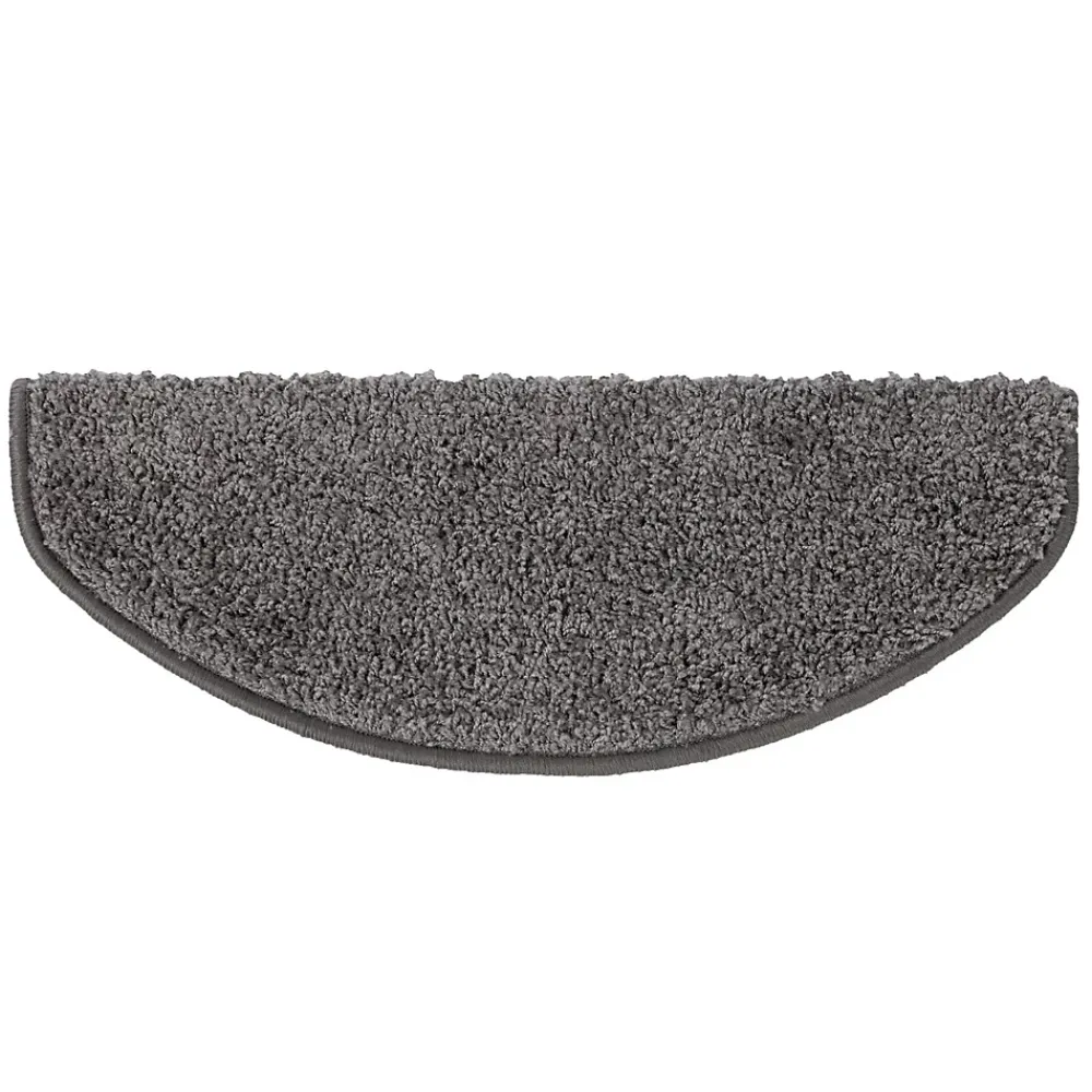 Floordirekt Accessoire D'Escalier<Tapis d'escalier Shaggy Barcelona Gris Demi-circulaire 23,5 x 65 cm