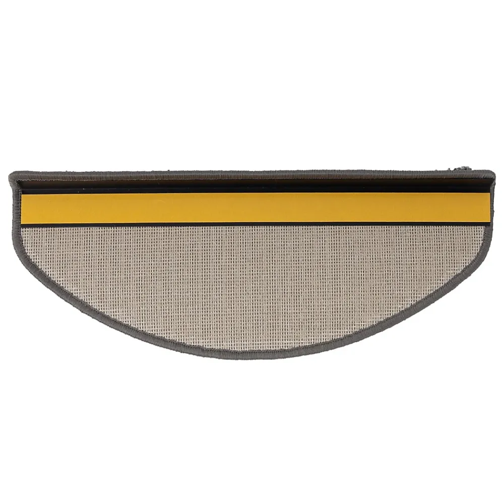 Floordirekt Accessoire D'Escalier<Tapis d'escalier Shaggy Barcelona Gris Demi-circulaire 23,5 x 65 cm