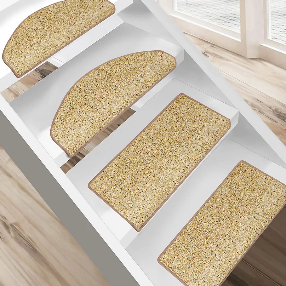 Floordirekt Tapis d'escalier Shaggy Sphinx Rectangulaire 23,5 x 65 cm Beige -- Accessoire D'Escalier