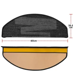 Floordirekt Tapis d'escalier Via Veneto Noir Demi-circulaire -- Accessoire D'Escalier