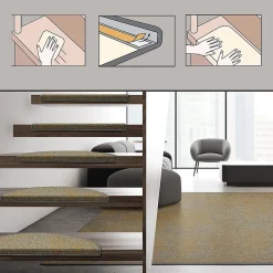 Floordirekt Tapis d'escalier York Jaune 23,5 x 65 cm -- Accessoire D'Escalier