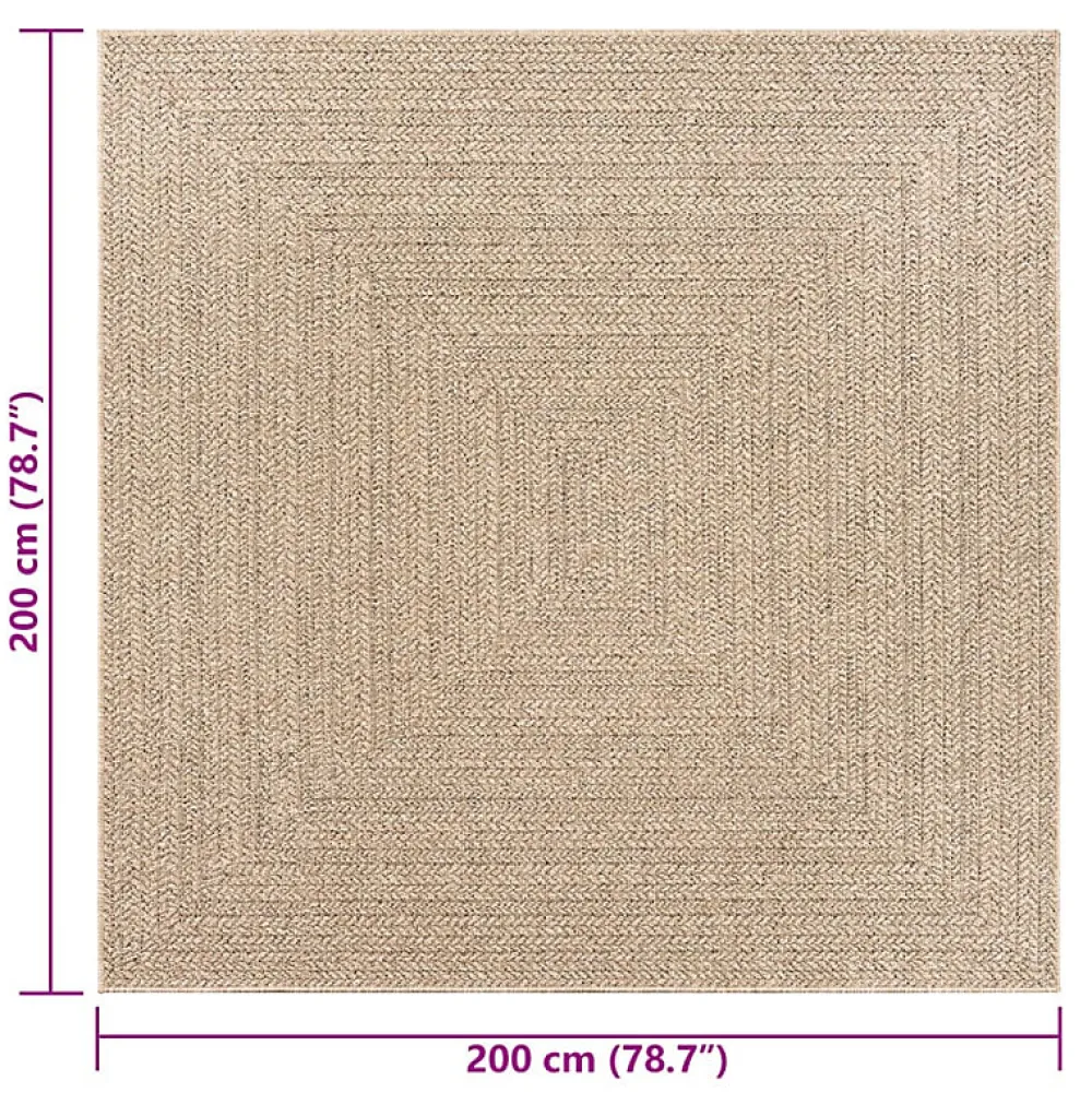 Vidaxl Tapis ZIZUR 200x200 cm aspect de jute intérieur et extérieur- Moquette|Moquette