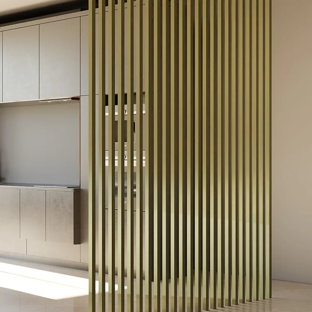 Tasseau Bois<Tasseau aluminium olive 3 x 280 cm, ép.3 cm