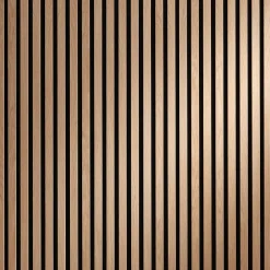 Tasseau décoratif lambris lamelles bois coloris naturel l.250 x l.30 x ep.1 cm- Panneau Tasseau Bois|Lambris Mural