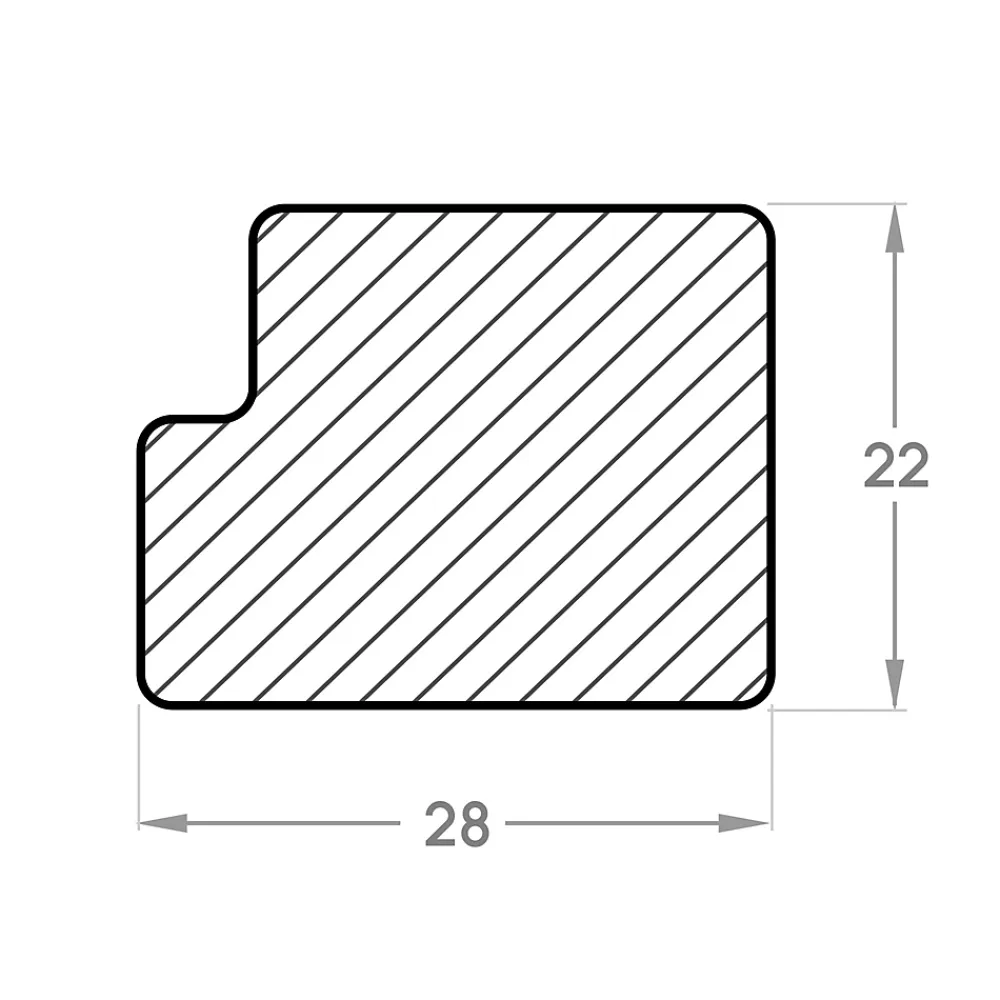 Foge Tasseau de finition en chêne pour panneau Saragossa 2800 x 28 x 22 mm- Tasseau Bois|Panneau Tasseau Bois