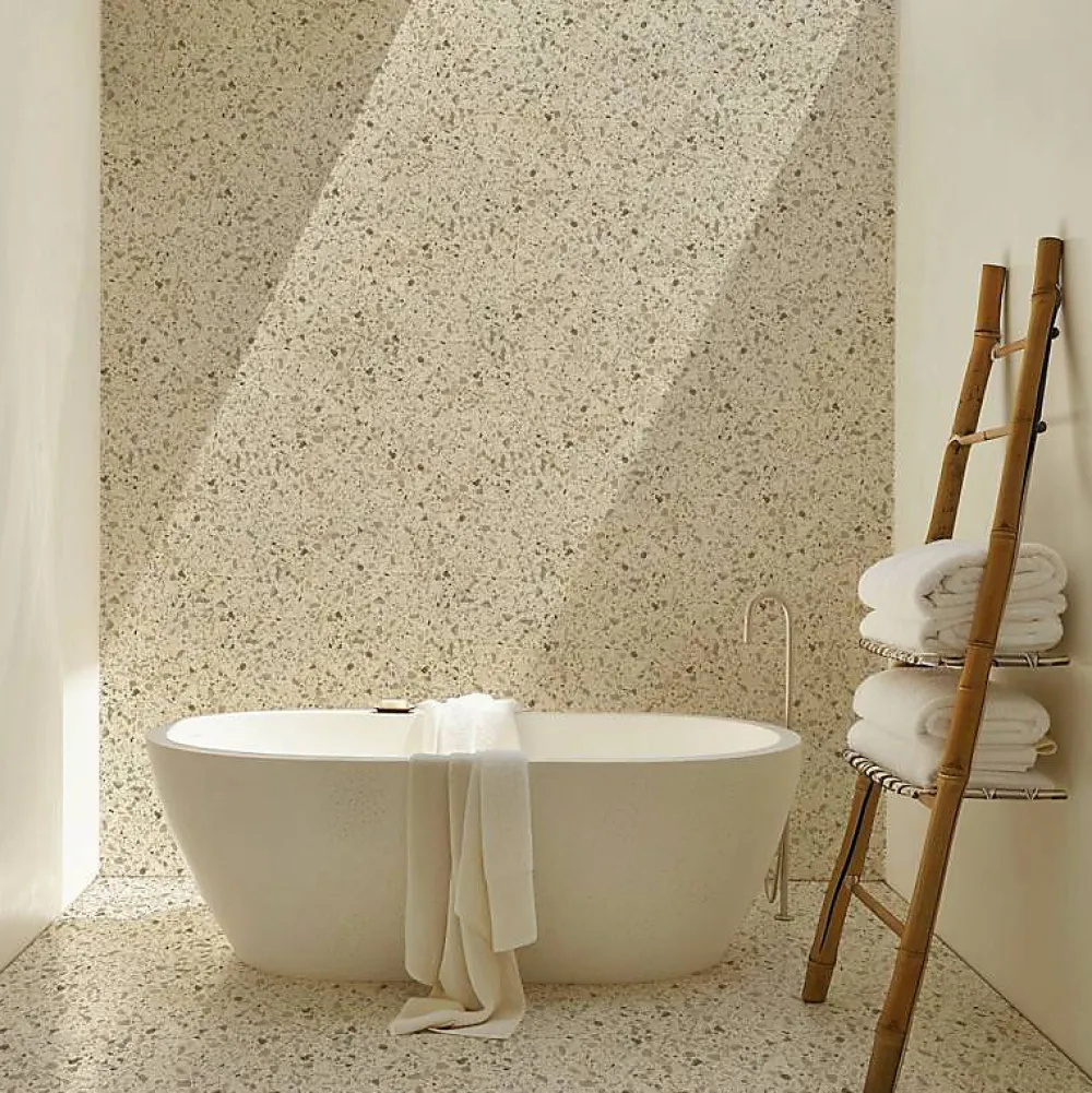 Decoon Terrazzo Stracciatella beige - 60 x 60 cm- Carrelage Sol Effet Terrazzo