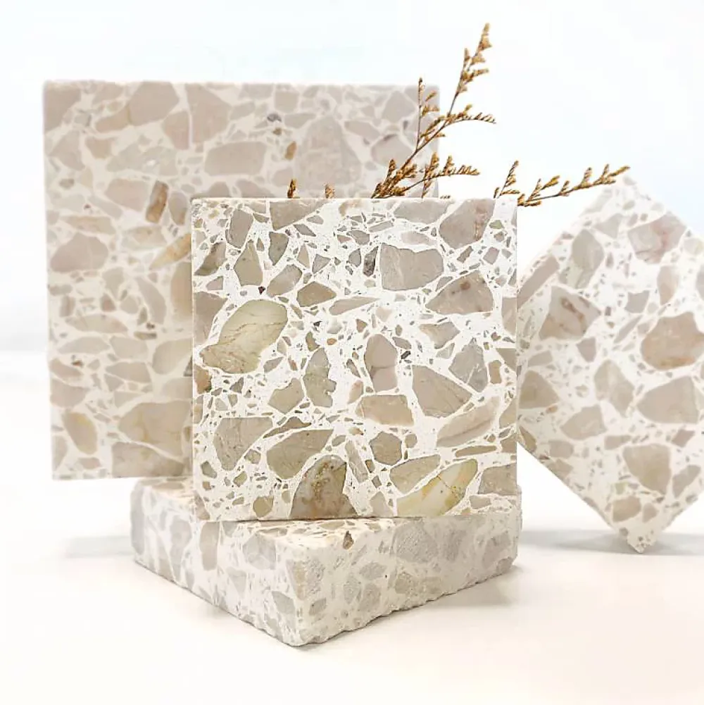 Decoon Terrazzo Stracciatella beige - 60 x 60 cm- Carrelage Sol Effet Terrazzo