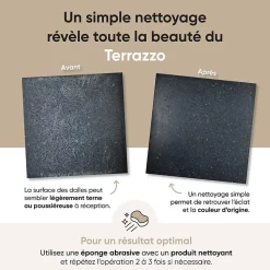 Decoon Terrazzo Stracciatella beige - 60 x 60 cm- Carrelage Sol Effet Terrazzo
