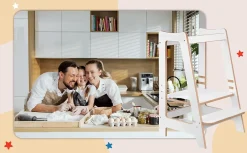 Raumhirsch Furniture Tour d'Apprentissage - Aide-Cuisine Montessori Sûre pour Enfants Curieux- Accessoire D'Escalier