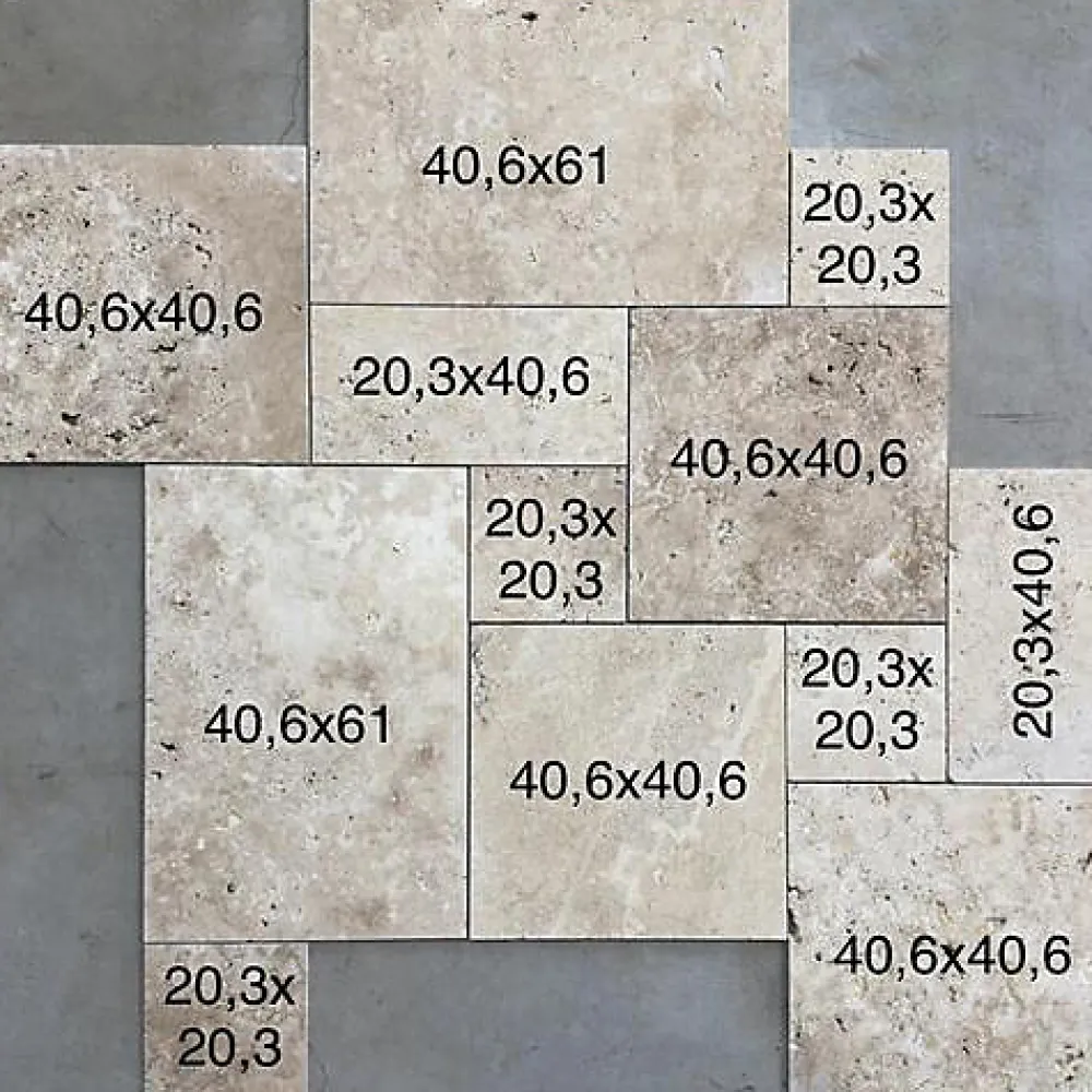 Albedo Pierre Travertin OPUS 2ième choix - Rustique - Vendu par set - set de 0,74m2- Travertin