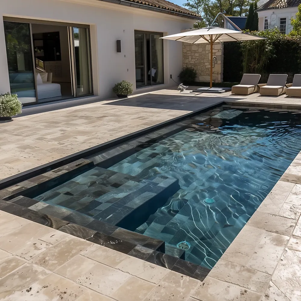 Pattom TRAVERTIN RUSTIC (2nd Choix) , pierre naturelle, Opus 4 formats EP 1,2cm (carton de 0,74m2) - LIVRAISON CHARIOT EMBARQUÉ- Travertin