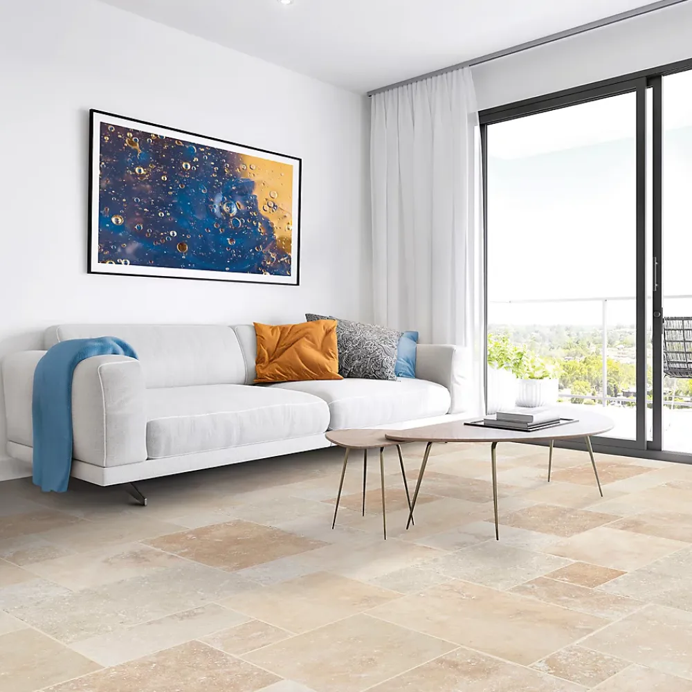 Casa Linéa Travertin sol et mur intérieur multiformat mat, Travertino- Travertin