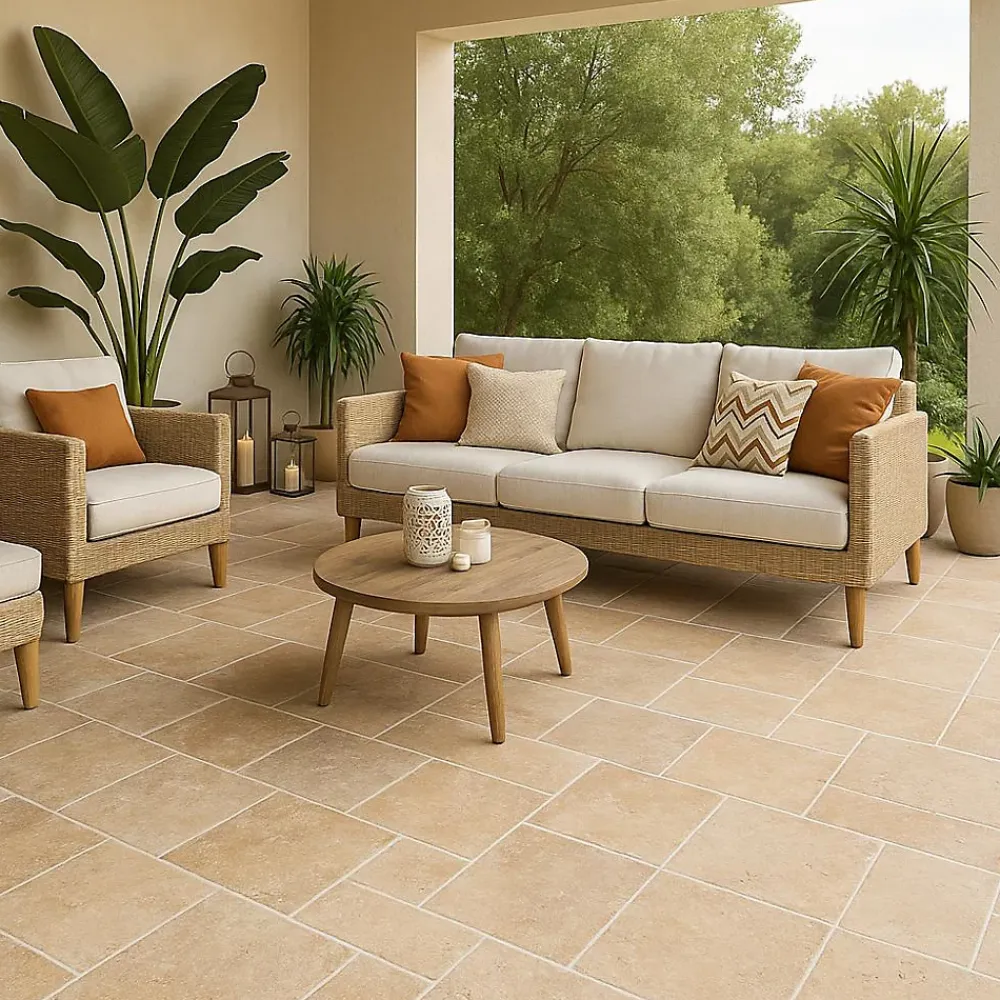Casa Linéa Travertin sol et mur intérieur multiformat mat, Travertino- Travertin