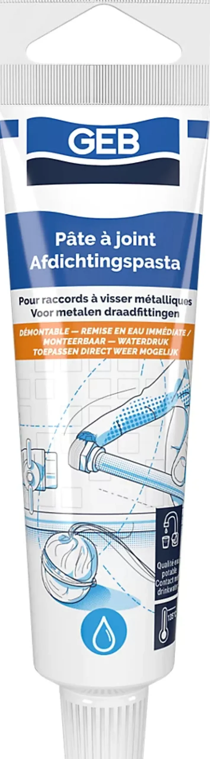 Geb Tube pâte à joints raccords métalliques 50 ml- Ragréage Et Primaire Pour Carrelage
