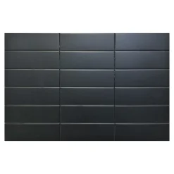 Lux Mosaic Carrelage Mural Pour Cuisine|Carrelage Mural Uni<Velvet Black Lisse Série Revêtement grès cérame premium 5x15 cm.