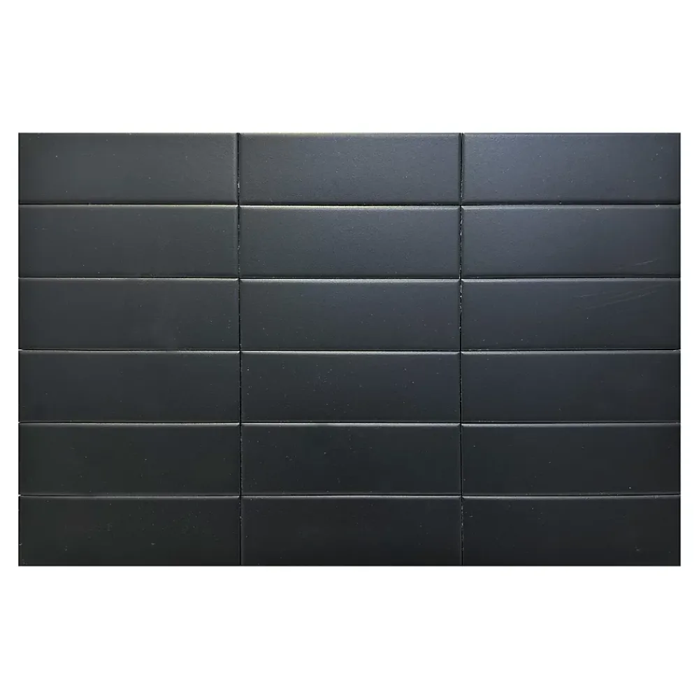 Lux Mosaic Carrelage Mural Pour Cuisine|Carrelage Mural Uni<Velvet Black Lisse Série Revêtement grès cérame premium 5x15 cm.