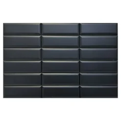 Lux Mosaic Carrelage Mural Uni|Carrelage Mural Pour Wc<Velvet Black Pillow Série Revêtement grès cérame premium 5x15 cm.