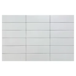 Lux Mosaic Velvet White Lisse Série Revêtement grès cérame premium 5x15 cm.- Carrelage Mural Uni