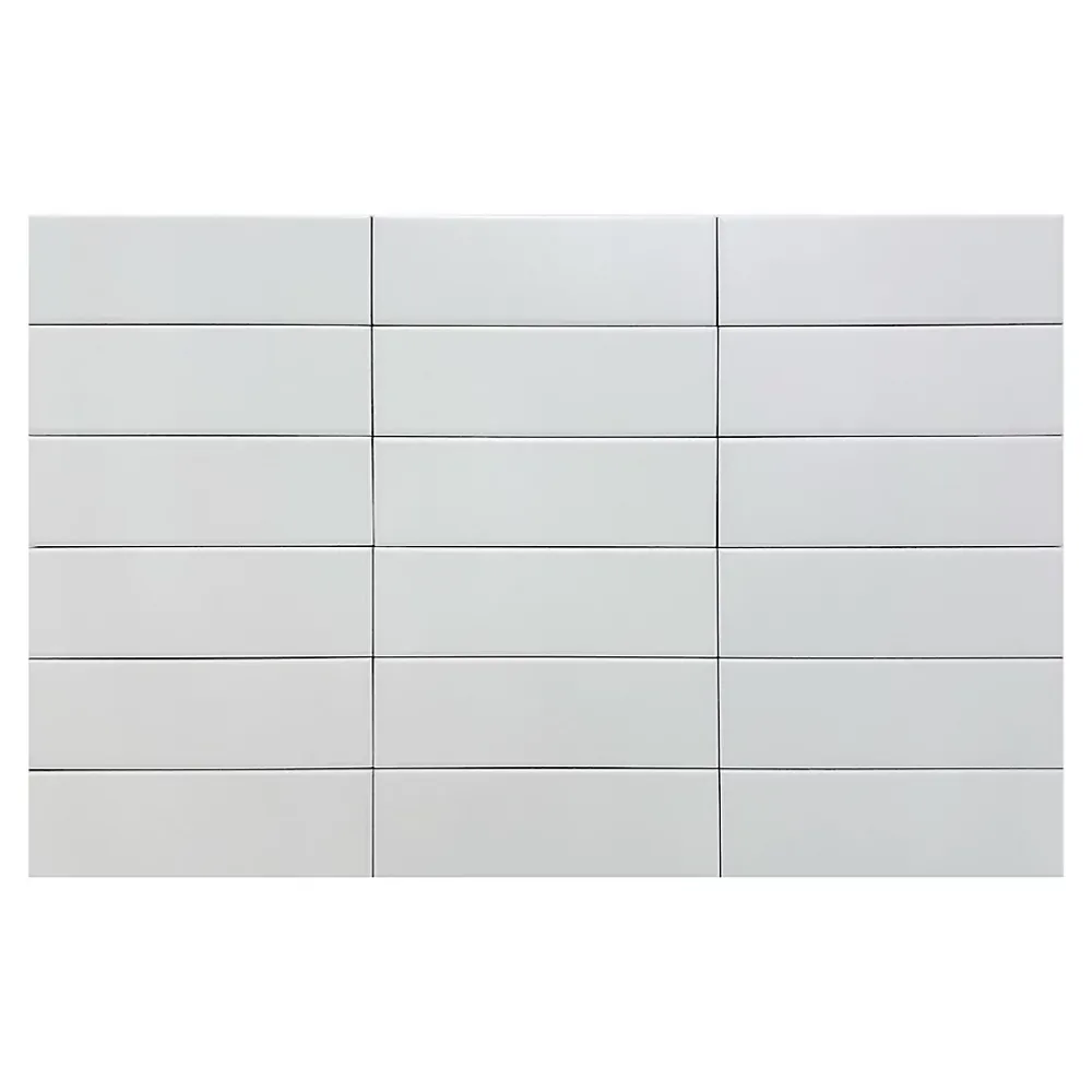 Lux Mosaic Velvet White Lisse Série Revêtement grès cérame premium 5x15 cm.- Carrelage Mural Uni