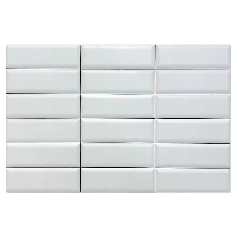 Lux Mosaic Velvet White Pillow Série Revêtement grès cérame premium 5x15 cm.- Carrelage Mural Uni