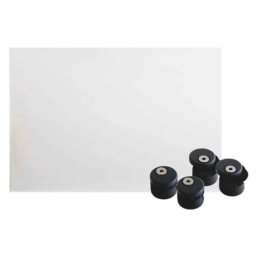 Kordo Verre synthétique avec supports de fixation noir RAL 9005 pour garde-corps- Garde-Corps, Balustrade|Verre Synthétique