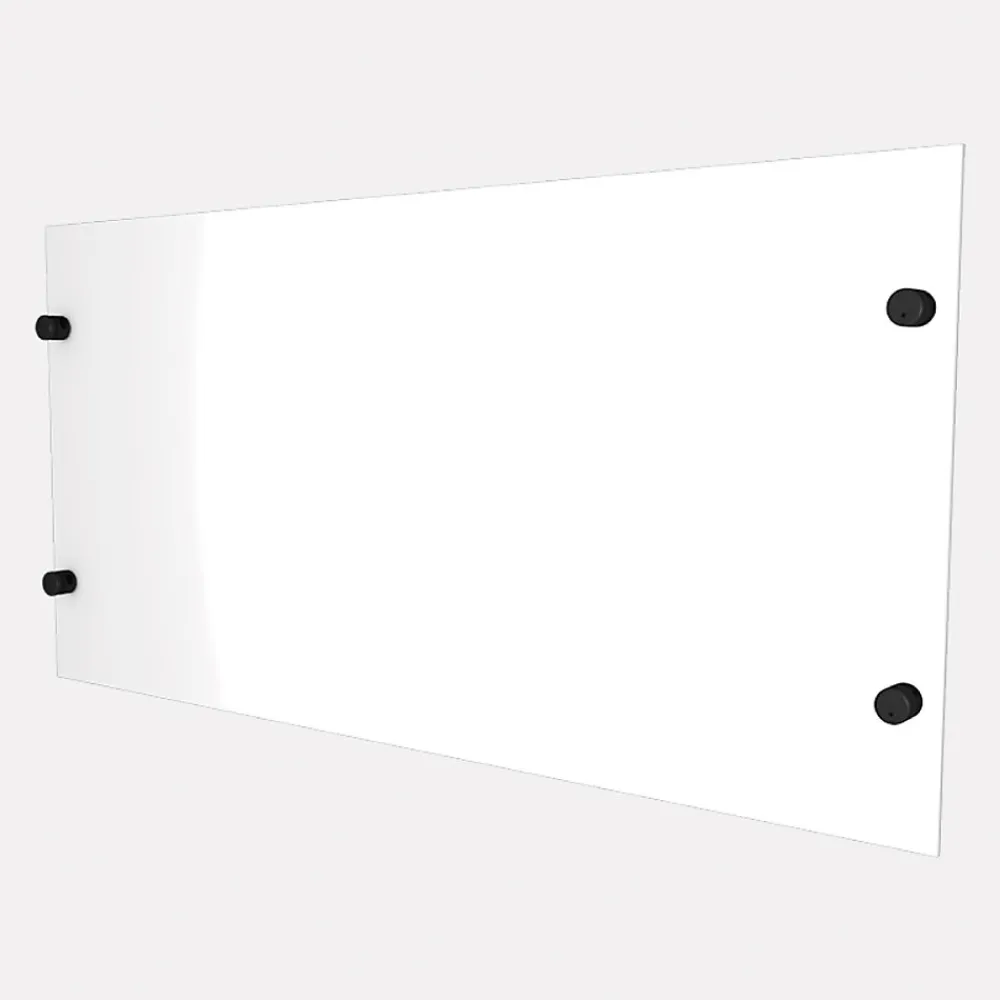 Kordo Verre synthétique avec supports de fixation noir RAL 9005 pour garde-corps- Garde-Corps, Balustrade|Verre Synthétique