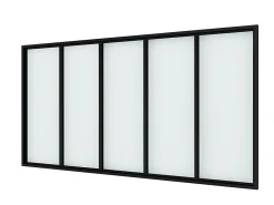Verrière Factory Verrière - 5 Vitrages - L: 195cm H: 135cm - Acier Ultra Fin - Noir Mat (RAL 9005) - Livrée Montée- Verrière