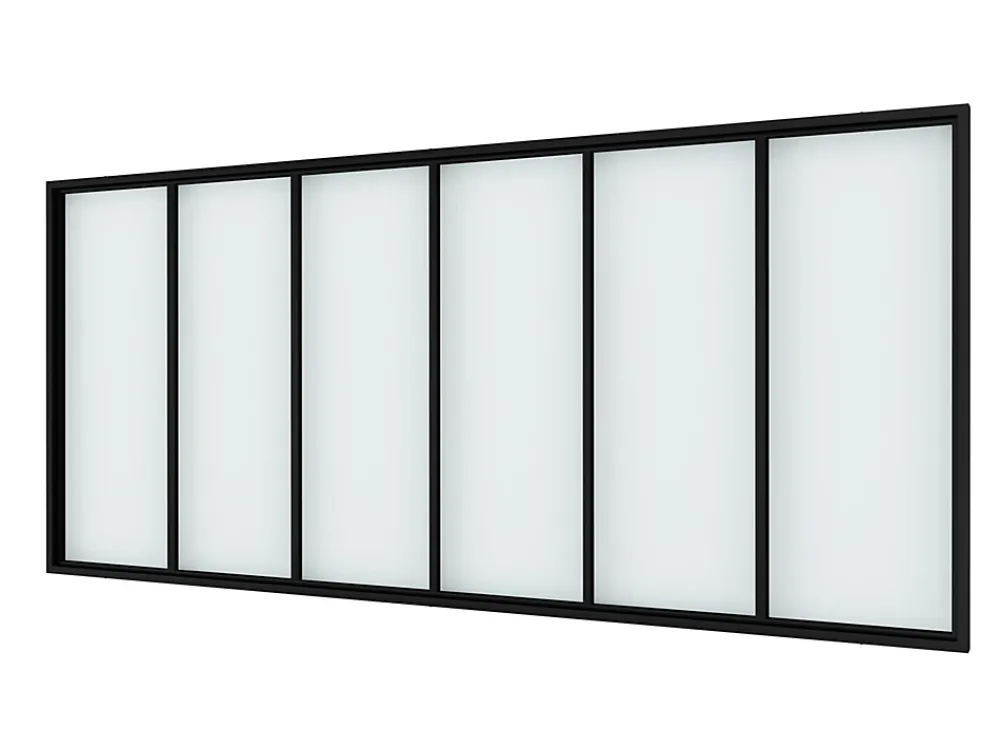 Verrière Factory Verrière<Verrière - 6 Vitrages - L: 233cm H: 125cm - Acier Ultra Fin - Noir Mat (RAL 9005) - Livrée Montée