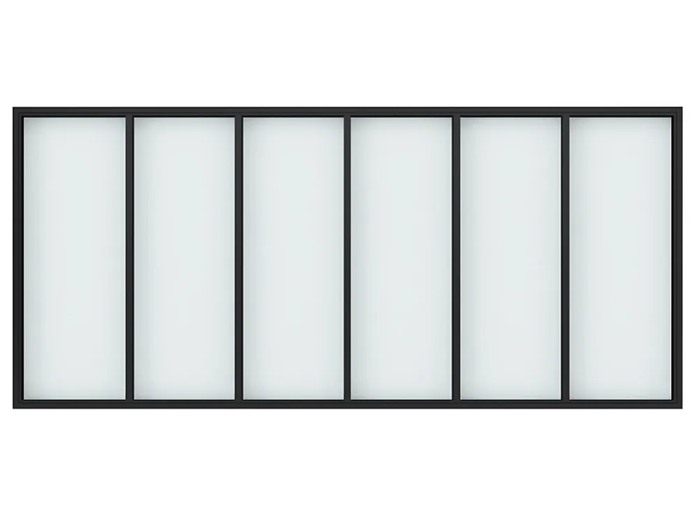 Verrière Factory Verrière<Verrière - 6 Vitrages - L: 233cm H: 125cm - Acier Ultra Fin - Noir Mat (RAL 9005) - Livrée Montée