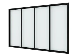 Verrière Factory Verrière<Verrière - 4 Vitrages - L: 157cm H: 115cm - Acier Ultra Fin - Noir Mat (RAL 9005) - Livrée Montée