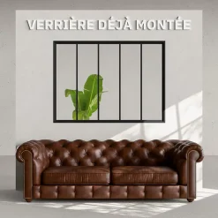 Mon Marché Déco Verrière<Verrière 5 Carreaux - Déjà Montée - Noir Mat