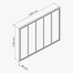 Mon Marché Déco Verrière<Verrière 5 Carreaux - Déjà Montée - Noir Mat