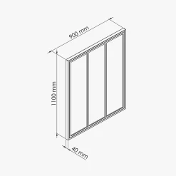Mon Marché Déco Verrière<Verrière 3 Carreaux - Déjà Montée - Blanc