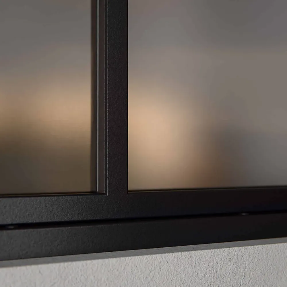 Mon Marché Déco Verrière<Verrière 4 Carreaux - Déjà Montée - Noir Mat - Verre Dépoli
